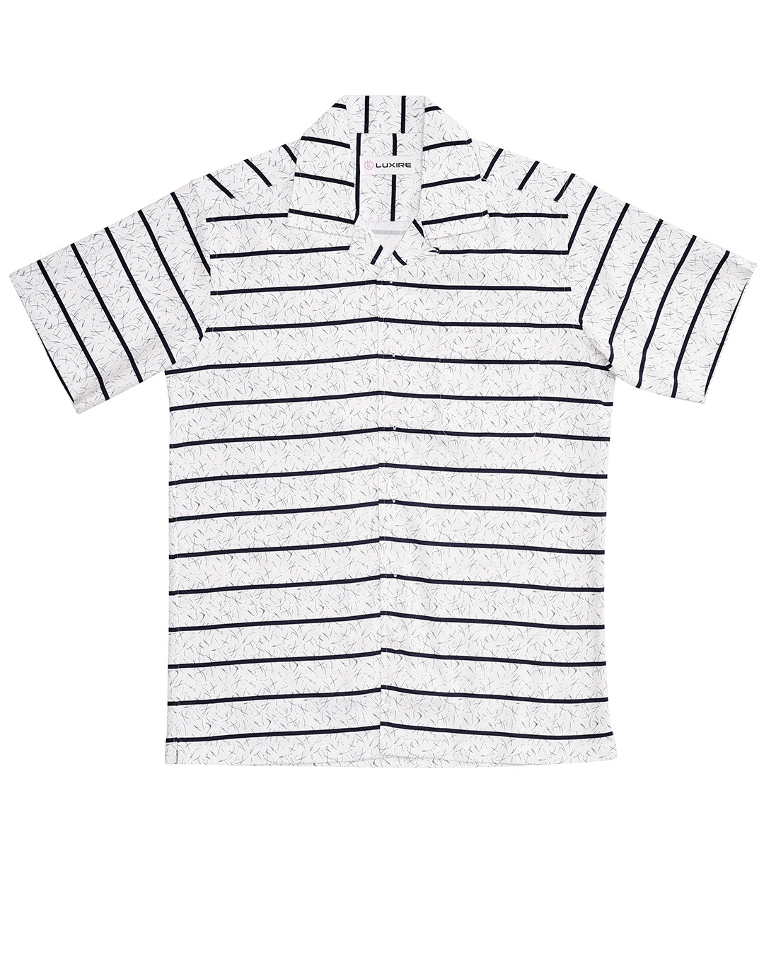 Printed White with Dark Navy Stripes Shirt