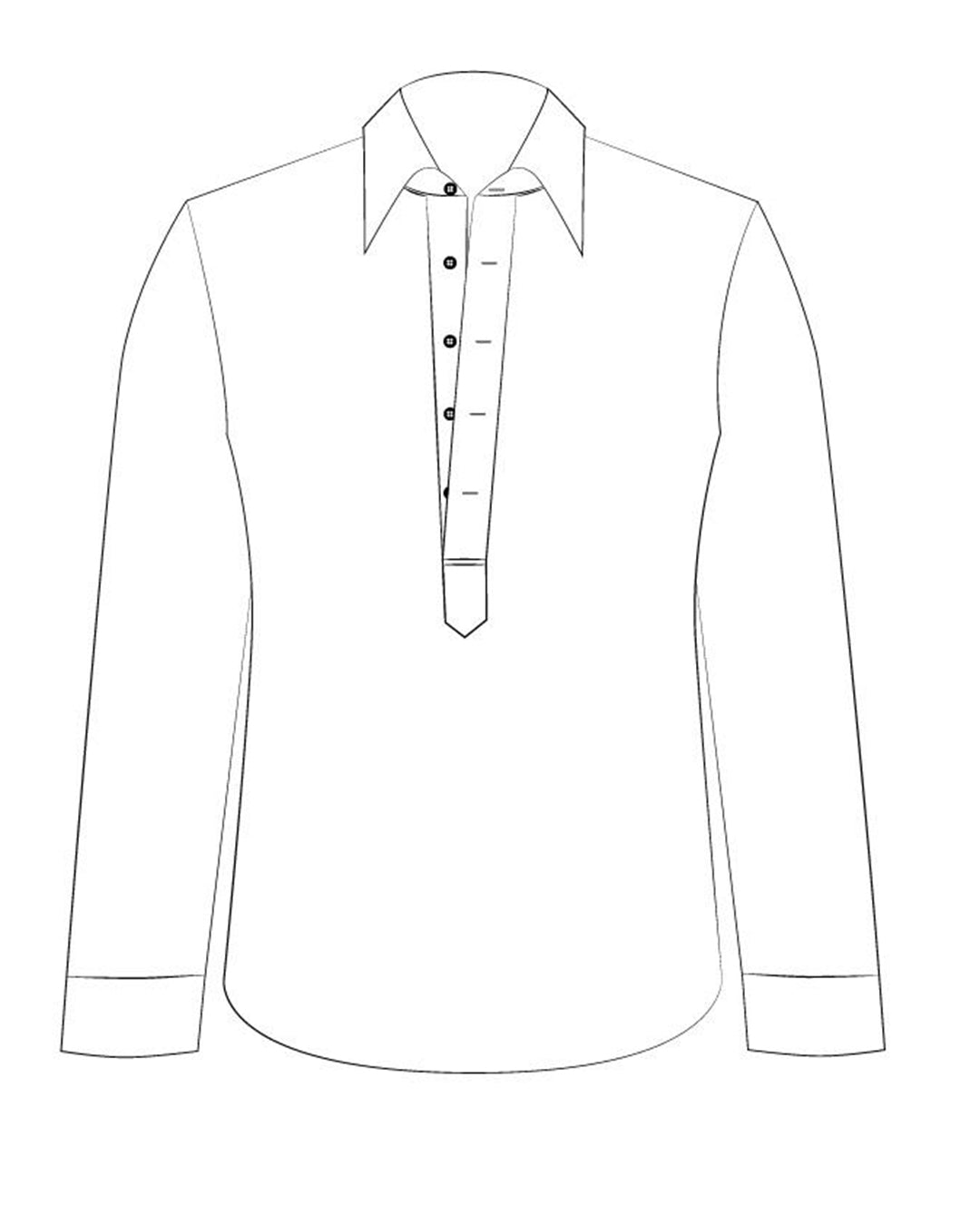 Pullover Shirt in Ecru Wide Black Red Pin Stripes - 6