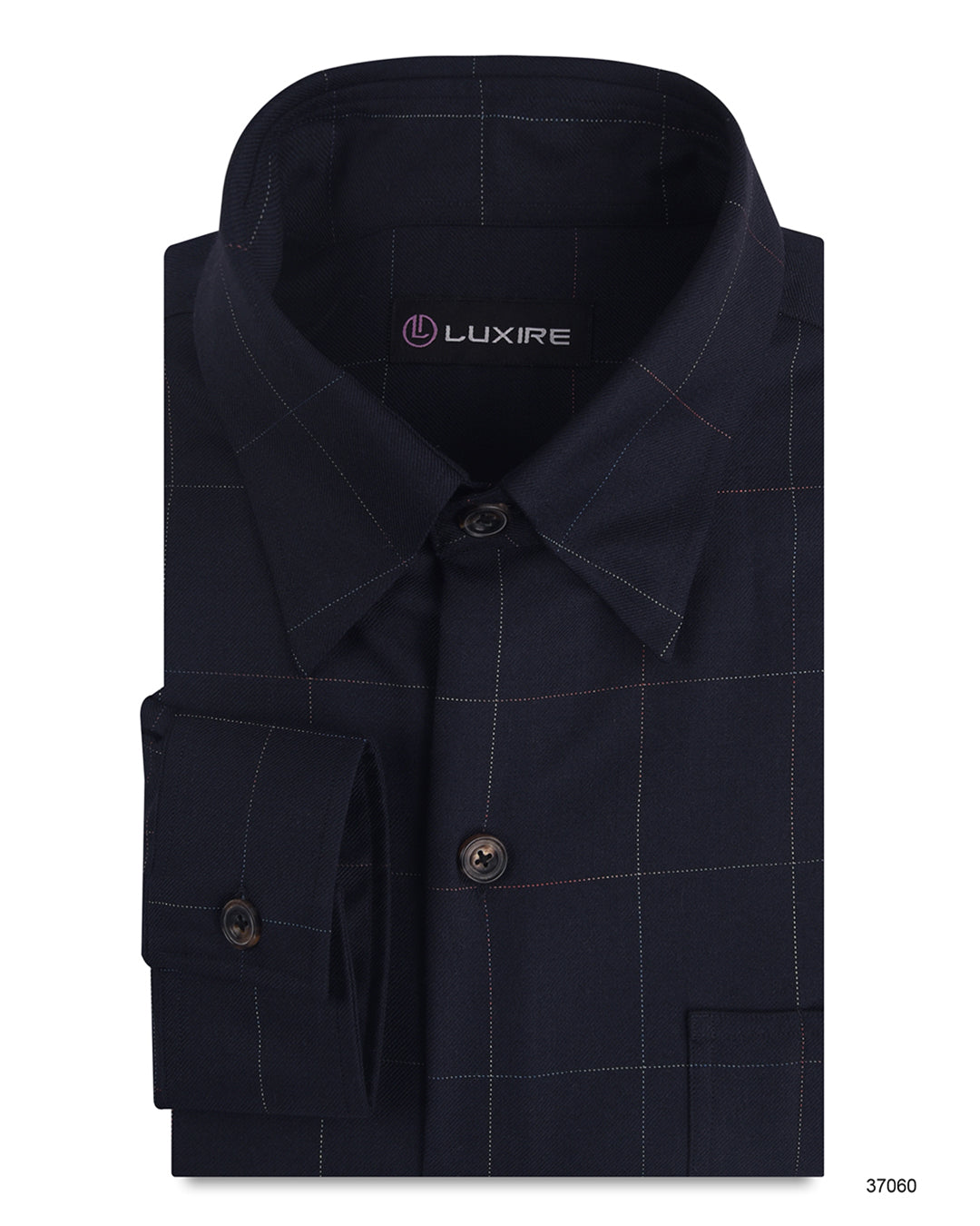 Dugdale Navy Windowpane Twill shirt
