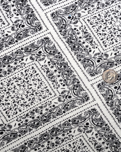 Diamond Paisley Print On White T-shirt