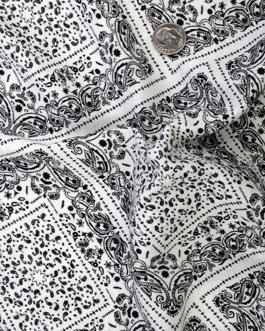 Diamond Paisley Print On White T-shirt