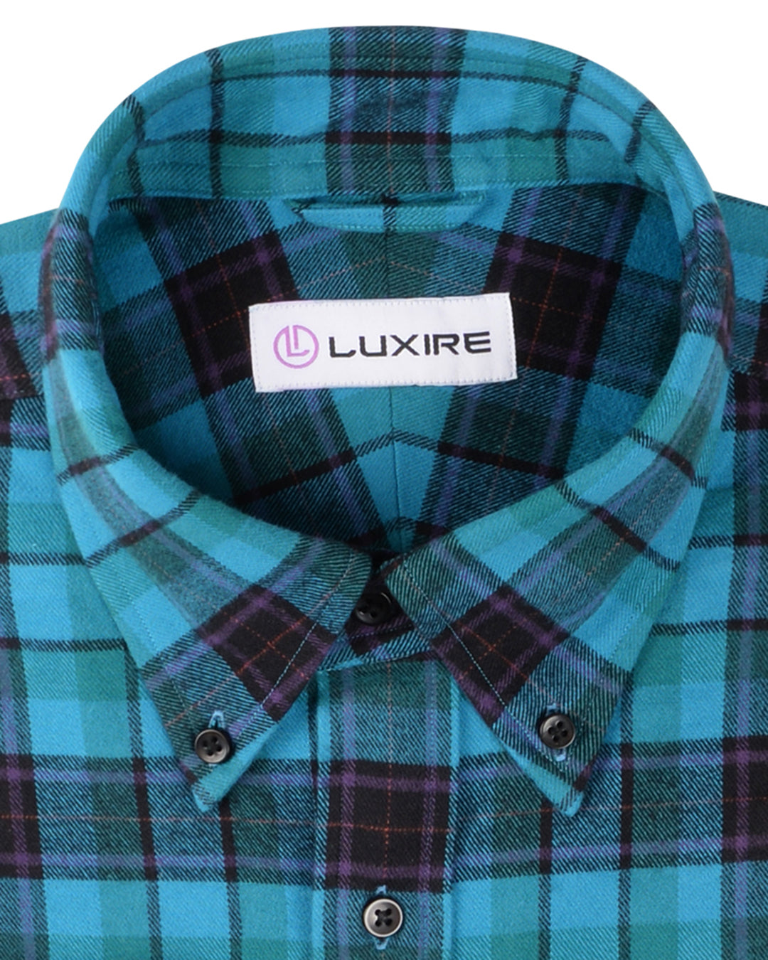 Turquoise Black Purple Tartan Plaid on Forest Green - 2