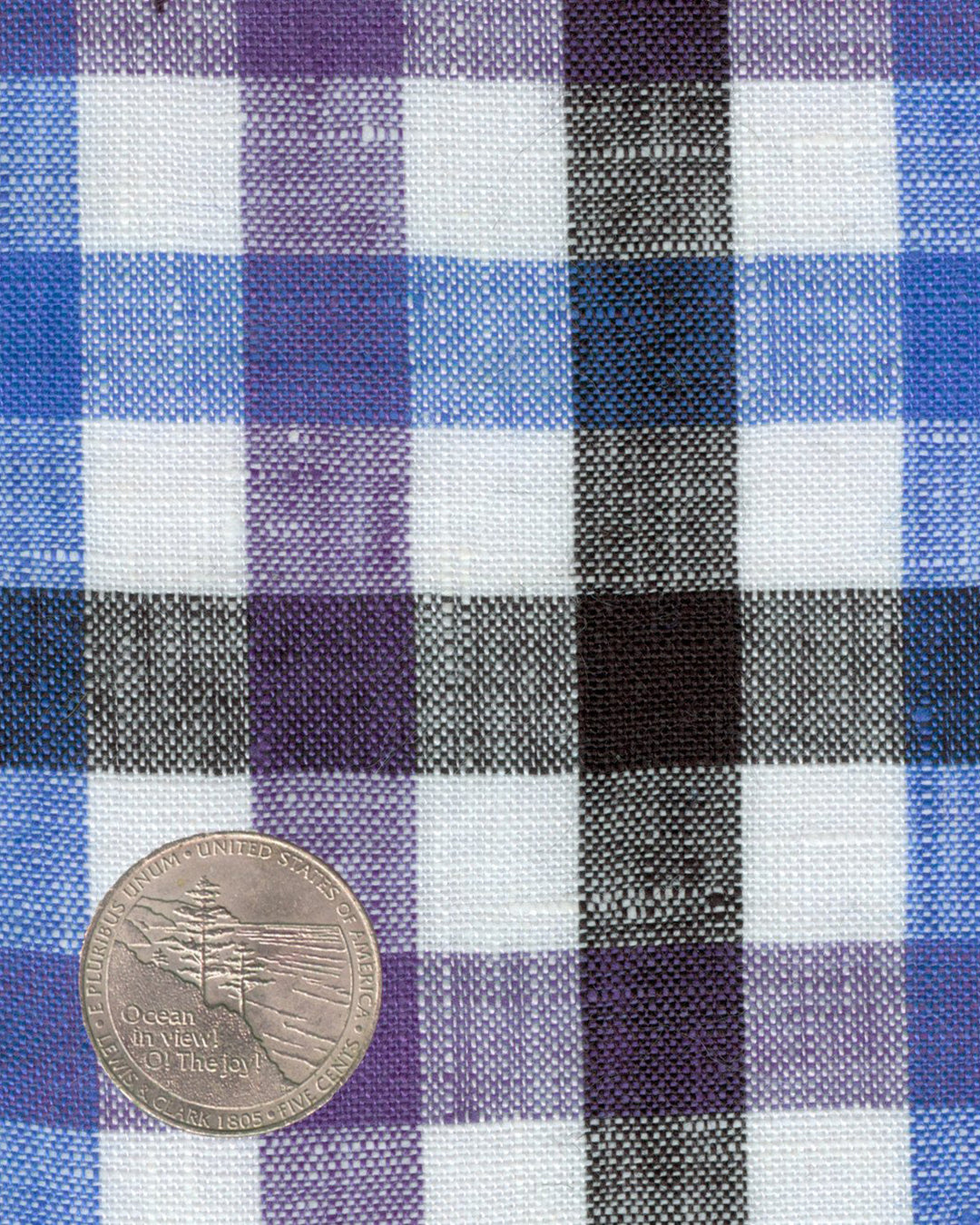 Purple Blue Black Gingham Linen - 4