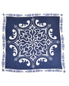Pocket Square- White Print On Navy