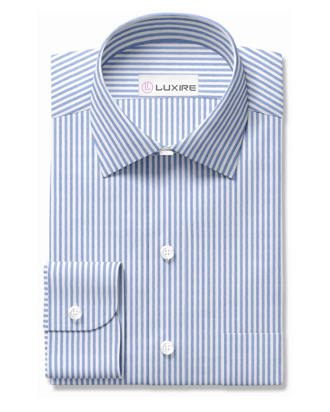 Blue Dress Stripes on White - 1