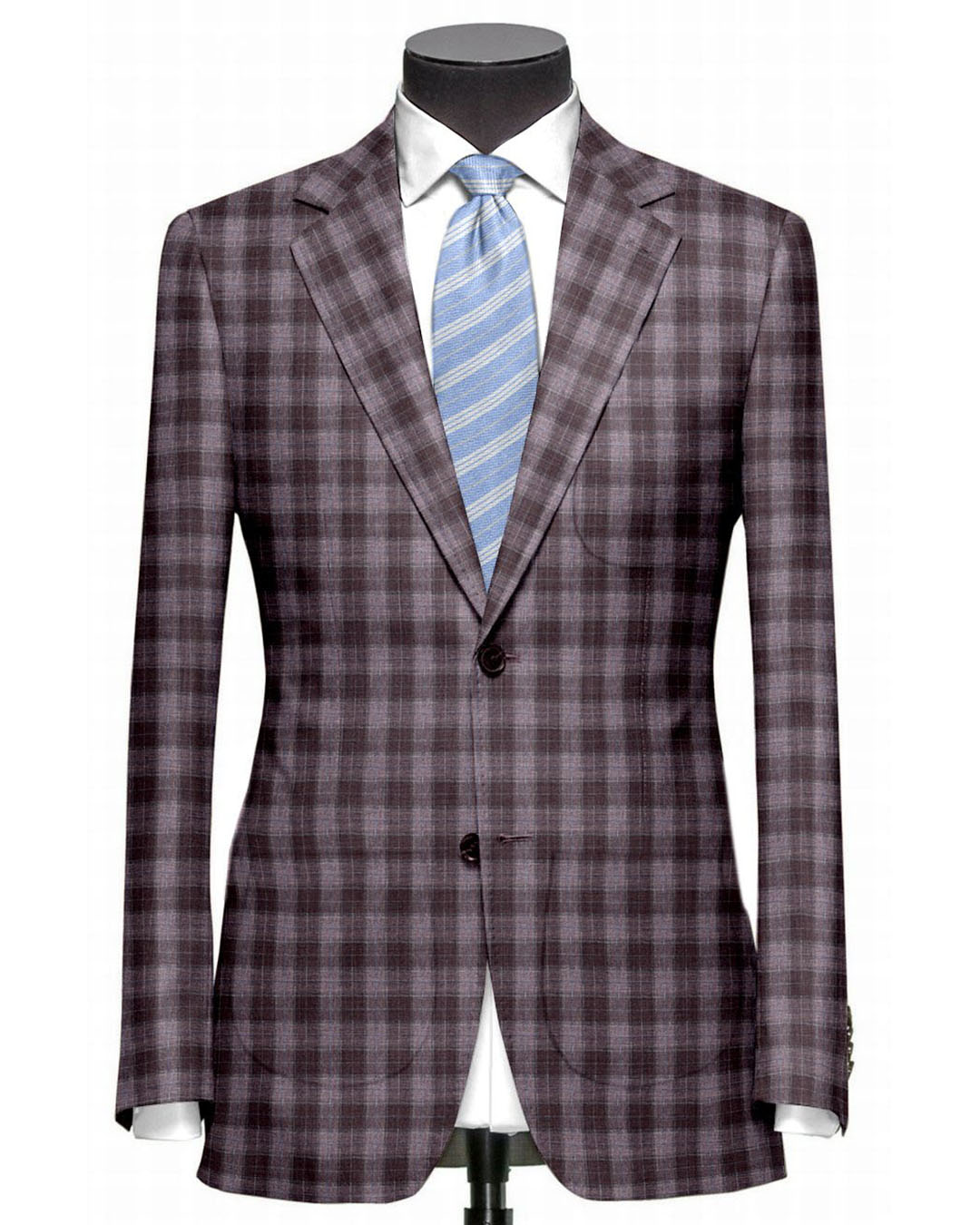 EThomas Voilet Silver Mulberry Tartan Plaid Jacket - 1