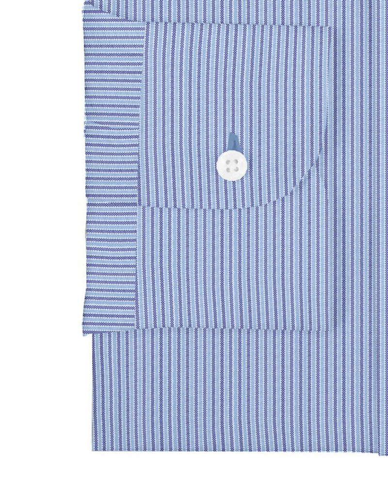 Navy Blue Stripes on White