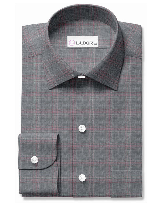 Linen: Grey Red Overchecks