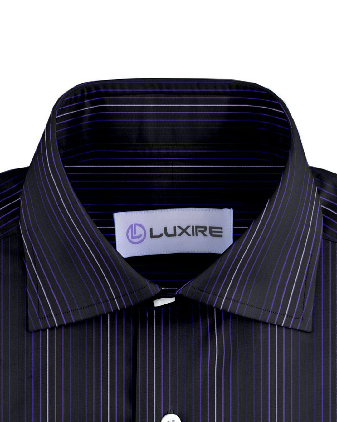 Evening Shirt:Purple Shawdow Stripes on Navy