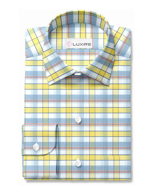 White Yellow Grey Oxford Checks