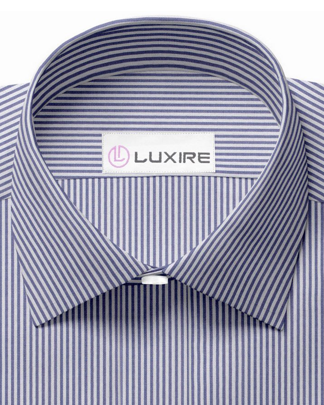Business-Shirt White With Blue Dress Stripes - 2