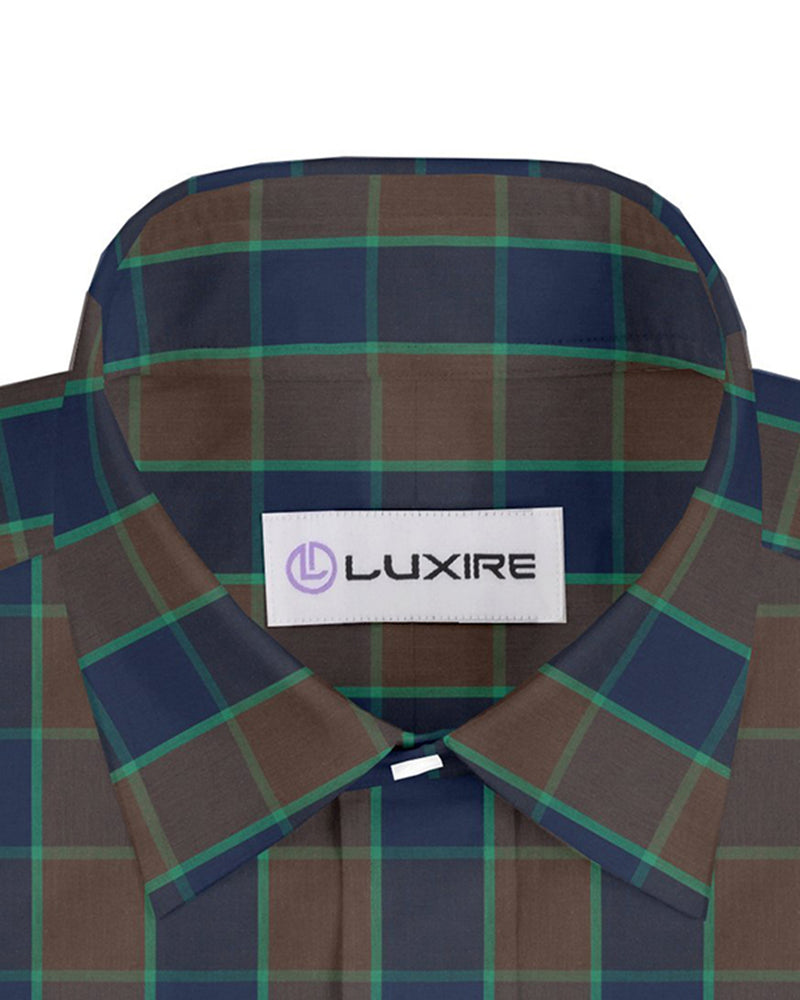 Navy Brown Green Large Checks