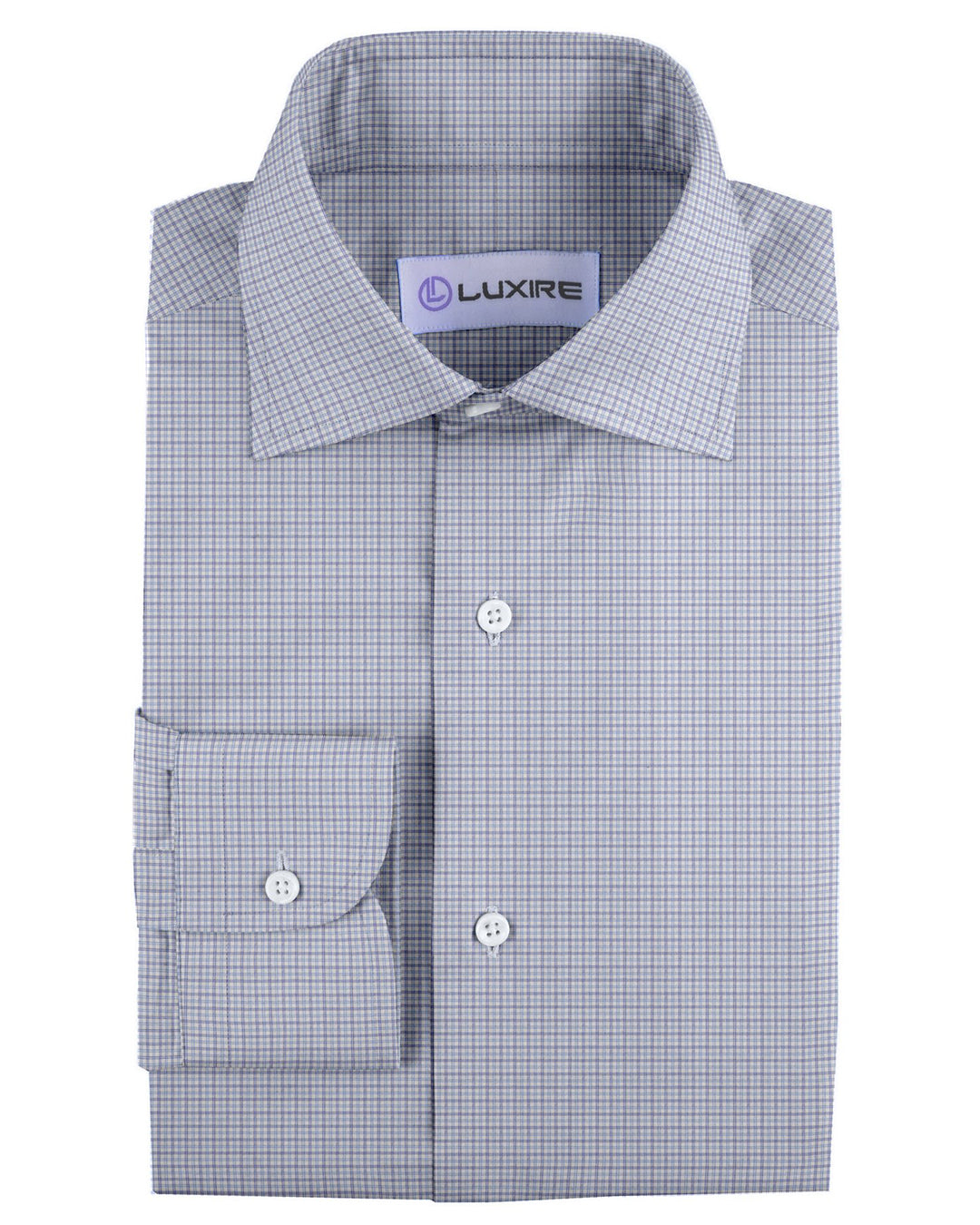Albini: Light Blue Tattersall Checks - 1