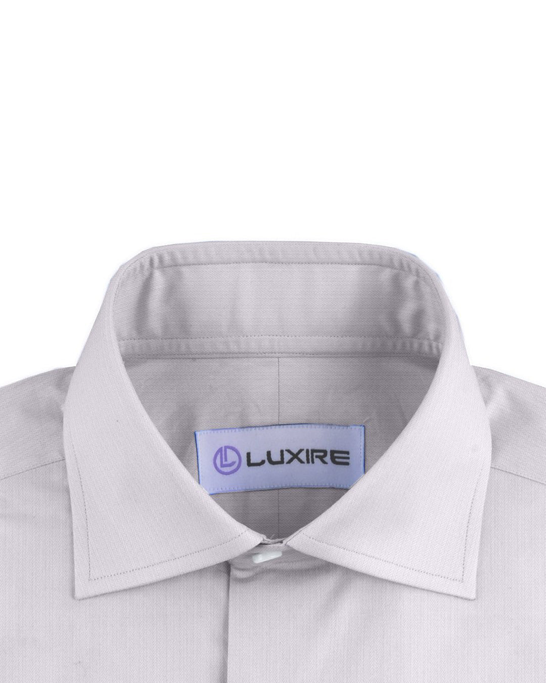 Business Shirt: White Micro Herringbone