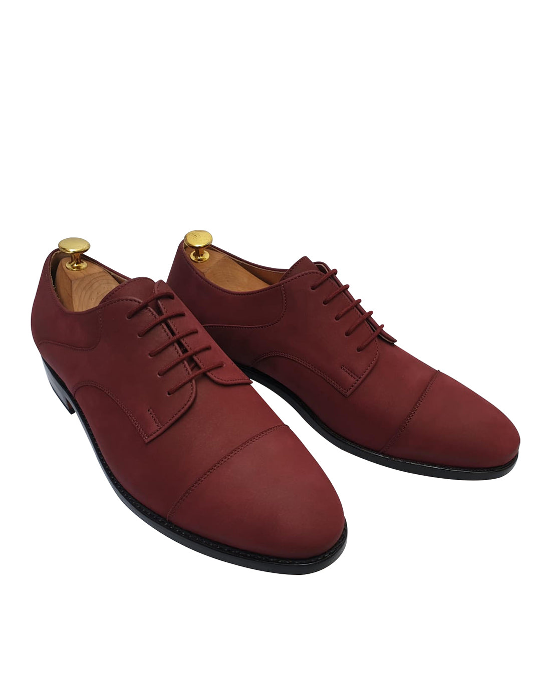 Nubuck Captoe Derby Burgundy - 2