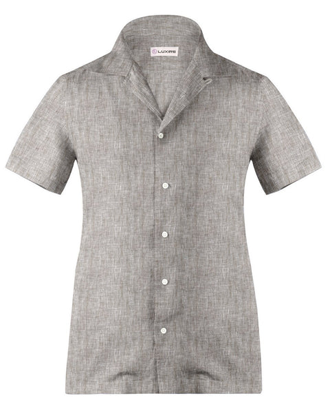Camp collar PRESET STYLE in Brown Linen