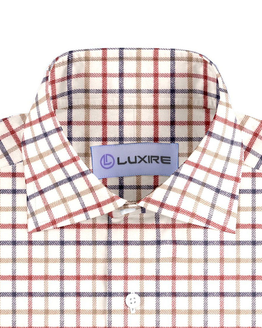 Cream Red Tan Country Checks Flannel - 2
